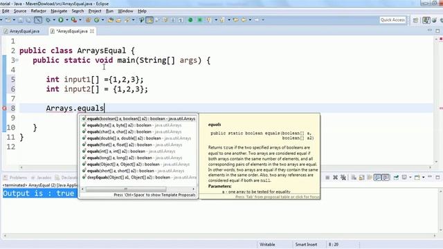 How to check if two arrays are equal in Java? смотреть онлайн