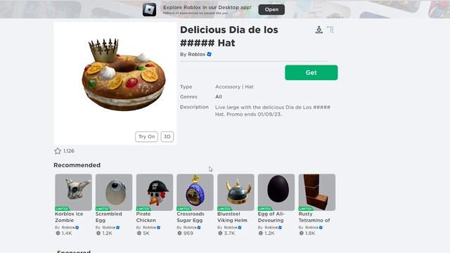 БЕСПЛАТНАЯ ШАПКА в роблокс | Delicious Dia de los Hat roblox| Бесплатные вещи роблокс 2023 смотреть онлайн