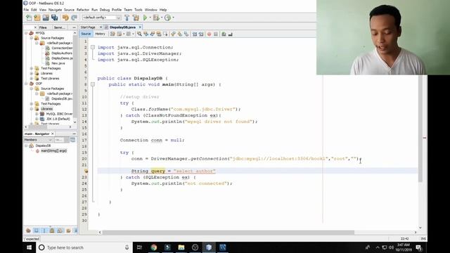 Displaying data from database using Java смотреть онлайн