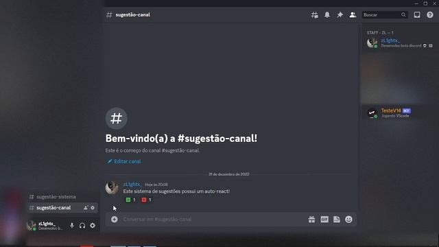 Sistema de sugestões com autoreact (Discord.js v14 - Slash) - #5