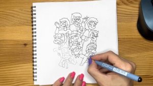 Как нарисовать "13 карт" скетч маркерами | Рисунок персонажей: Пика, Вару, Зонтик поэтапно и легко