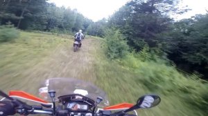 KTM 690R vs KLR 650 Grass Track