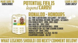 FIFA 15 POTENTIAL LEGENDS! w/ RONALDO & SHEARER!