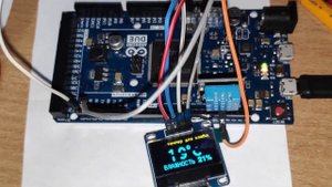 Термометр, измеритель влажности на Arduino DUE c OLED SSD1306 и русским шрифтом.  Скетч в описании.