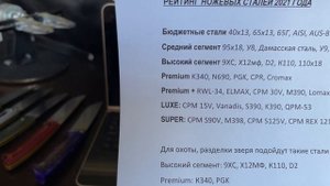 Рейтинг ножевых сталей 2021 года. Какую сталь выбрать?