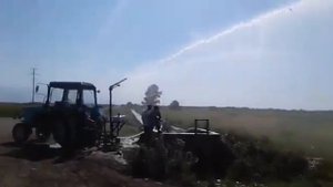 Полив дождевателем от ВОМ-насоса трактора МТЗ