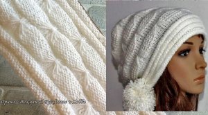 Для шапки спицами - Интересный структурный узор