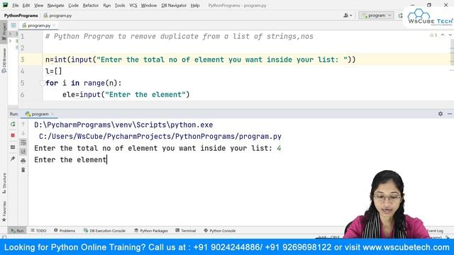 Python Program to Remove Duplicate Elements from a List - Hindi #22