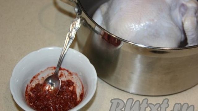 Мочёная курица целиком в духовке