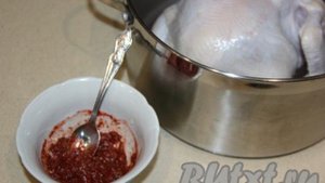 Мочёная курица целиком в духовке