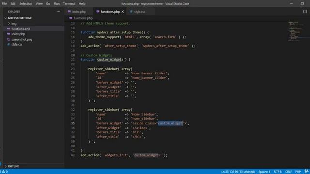 014 Creating Home Sidebar | Wordpress Theme Development Course With Bootstrap 5 And PHP