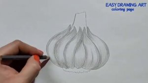 how to draw garlic easy drawing || garlic drawing & coloring page for kids