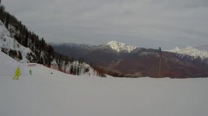 2024-03-01. Сочи. Красная поляна. Панорама (красная) - Реликтовый лес (синяя)