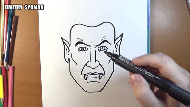 How to draw Vampire, Halloween stuff, Как нарисовать Вампира на Хэллоуин смотреть онлайн