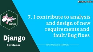 Day To Day Responsibilities Of A Django Developer | Nitin Mangotra