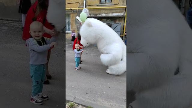 Поздравление маленького именинника! Поздравление от белого медведя