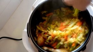 Мультиварка-Скороварка Redmond RMC-P350 Рецепт Рагу с Капустой , Картофелем и Мясом