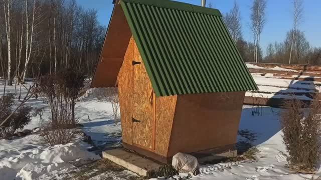 Дачный туалет Теремок из OSB. Первое строение сделанное своими руками. смотреть онлайн
