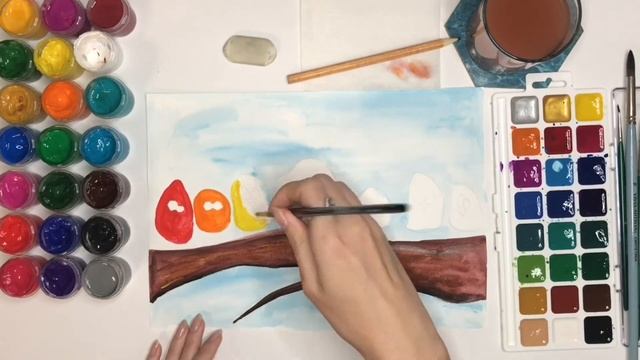 Радужные птички. Повторение цветов радуги. Мастер-класс по рисованию гуашью. Занятие с дошкольникам смотреть онлайн