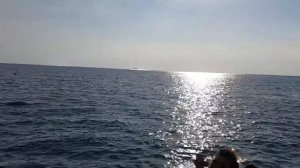 Пожарный самолет набирает воду из Тирренского моря