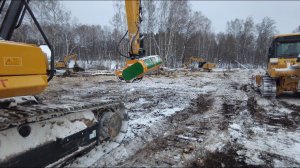 Установка гидравлического мульчера  на экскаватор LuiGong  | Расчитска участка