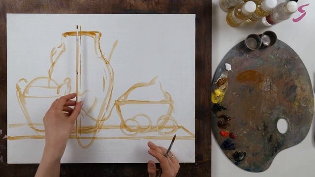 Рисунок. Масло. Натюрморты. Многопредметный натюрморт с виноградом-1 смотреть онлайн