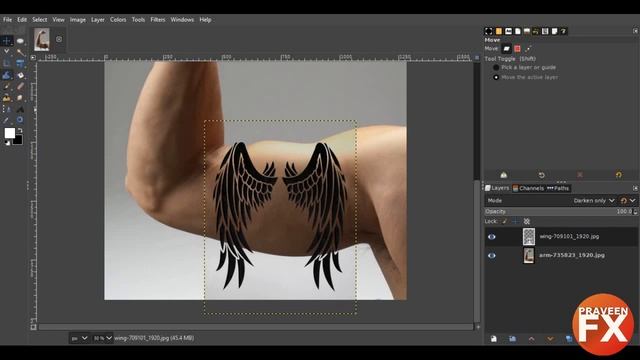 Gimp2.10 Tutorial Easy Tattoo Effect
