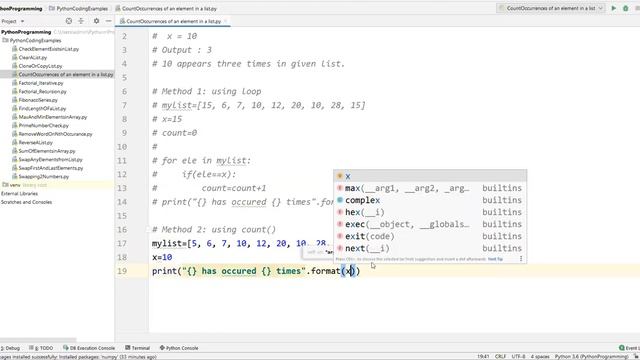 Frequently Asked Python Program 15: Count Occurrences of an element in a list смотреть онлайн