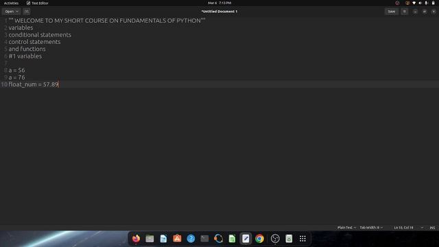 VARIABLES IN PYTHON