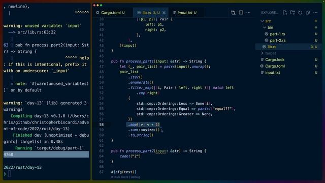Recursive parsing, Ord, PartialOrd, and Display | Advent of Code 2022 Day 13 смотреть онлайн