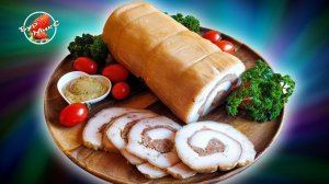 Рулет из сала с фаршем для праздничной нарезки / Закуска на новый год / Lard roll with minced meat