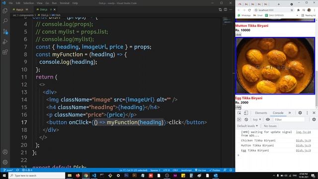 Events in React JS Using Functional Components