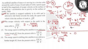 An artificial satellite of mass m is moving in a circular orbit around the earth of mass M and ra..