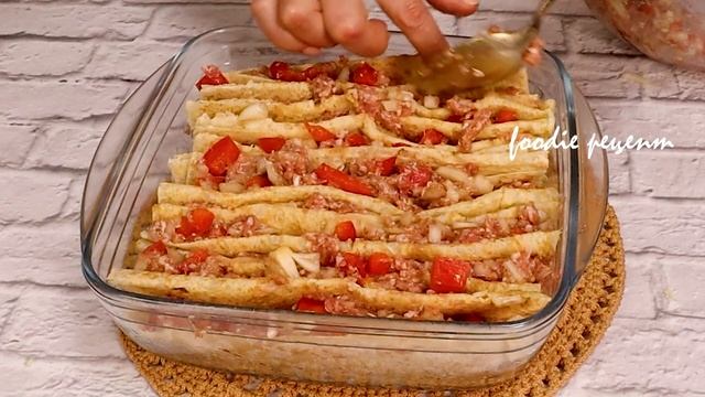 Просто сложите  ЛАВАШ гармошкой возьмите фарш ! сытный ужин за  минуты! Вкусно и Быстро!