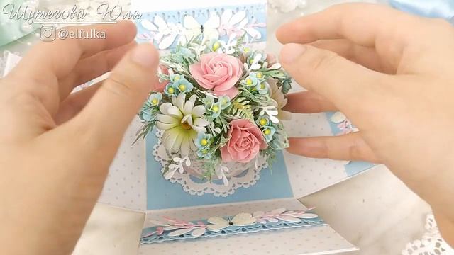 Цветочная коробочка с сюрпризом на день рождения / Скрапбукинг / Открытка с цветами ручной работы смотреть онлайн
