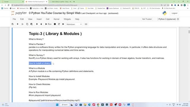 3- Libraries & Modules in Python Tutorial in Hindi | Complete Python Programming Course Playlist