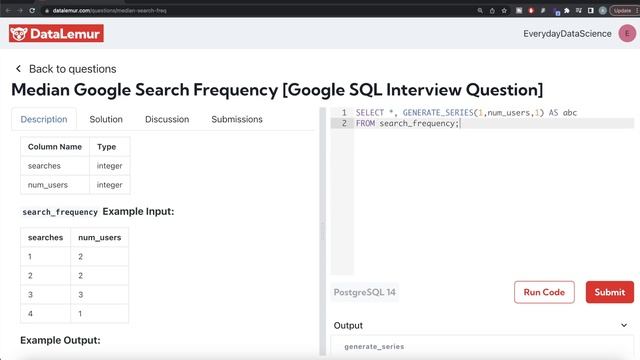 Crack the GOOGLE Data Science SQL Interview with Mind-Blowing Solution - Median Search Frequency