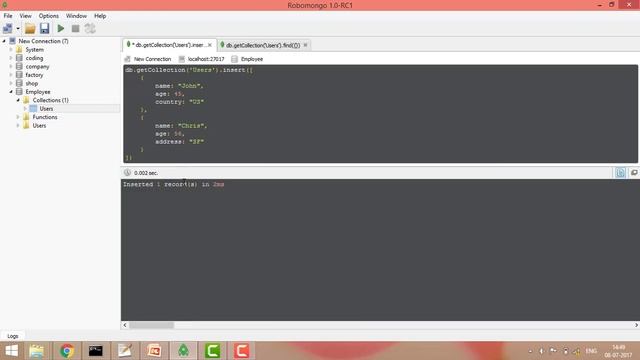 MongoDB Tutorial-3: Create Database, Table & Insert Data