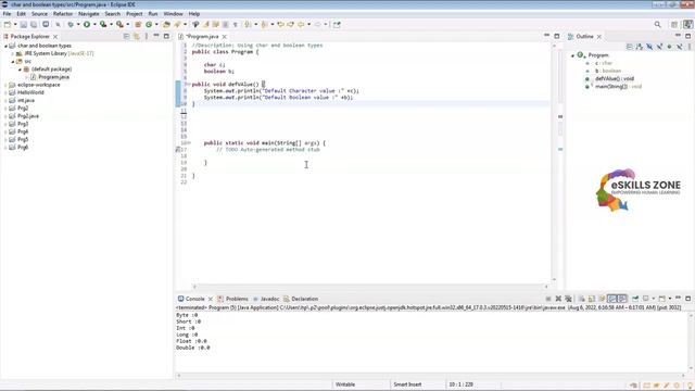 JAVA - Lecture 11 Non Numeric Primitive Types