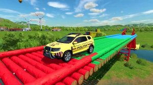 FORD, AUDI, VOLKSWAGEN, DACIA POLICE CARS TRANSPORTING WITH MERCEDES ELECTRIC TRUCKS! FS22