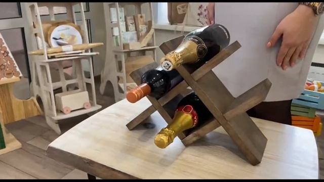 Деревянная подставка Akwood для 4 винных бутылок смотреть онлайн