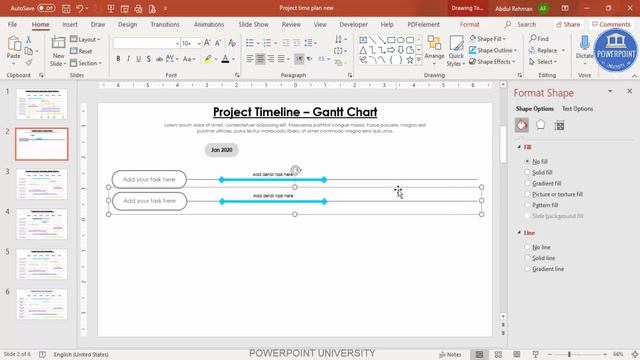 How to make Gantt Chart easily in PowerPoint without MS Project knowledge