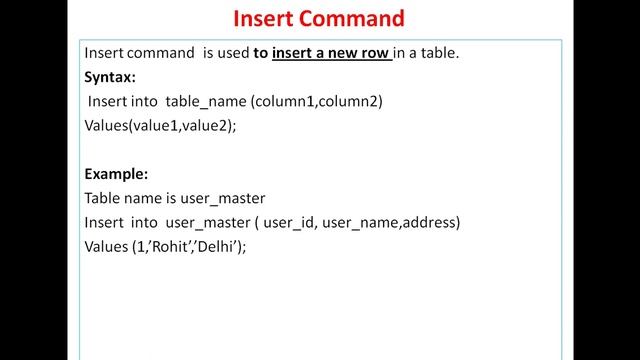 SQL COMMANDS