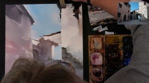 #186 Travel by Art, Ep. 58: Village of Siurana, Spain (Watercolor Cityscape Tutorial)
