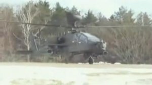 Авария вертолета AH-64D Apache при взлете