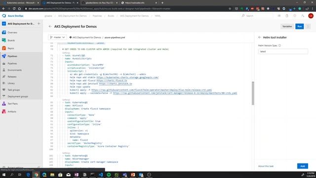 Create an Azure DevOps YAML pipeline that deploys an AKS cluster with Nginx, External DNS and Flux смотреть онлайн