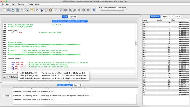 MIPS assembly tutorial- Array reverse example смотреть онлайн