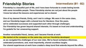 69. Friendship Stories (Intermediate B1-B2) - English Reading Practice