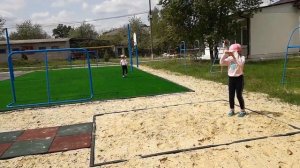Спорт на новой детской площадке Новопсков детский сад