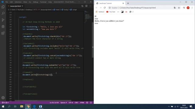 10 Must Know JavaScript String Methods in 2020